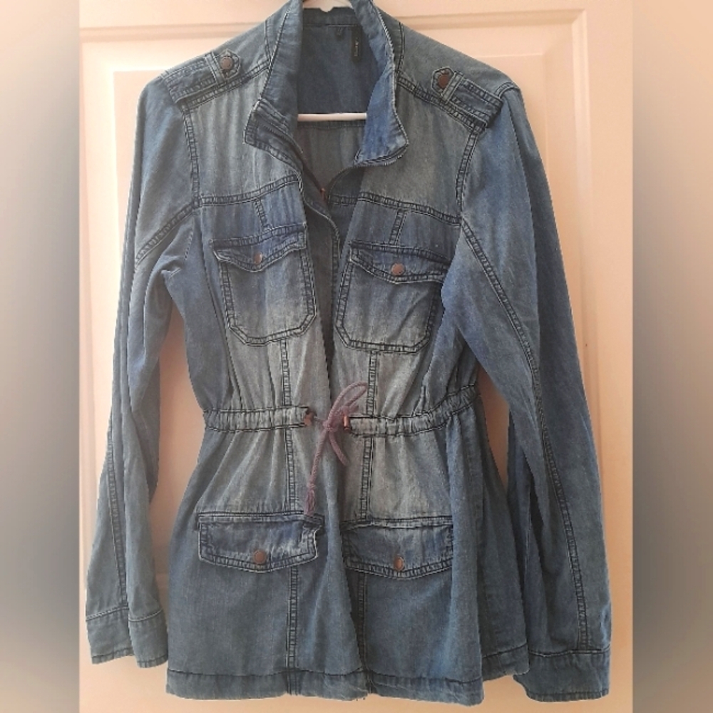 Maurices Lightweight Zip Up Jean Jacket XL EUC